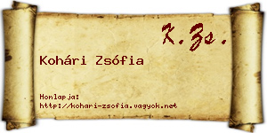 Kohári Zsófia névjegykártya