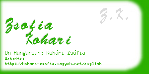 zsofia kohari business card