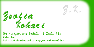 zsofia kohari business card